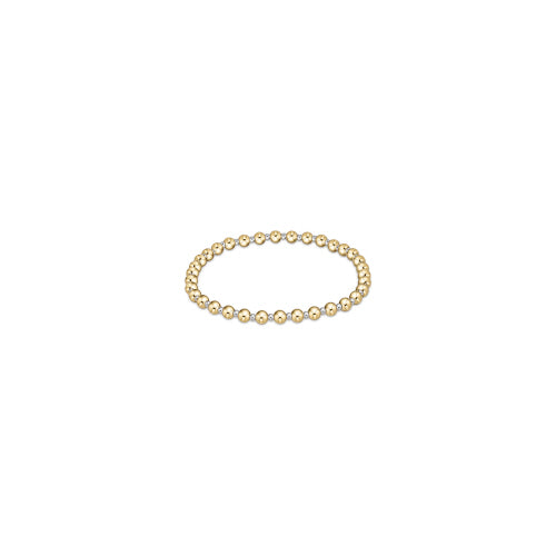 CLASSIC GRATEFUL PATTERN 4MM BEAD BRACELET - MIXED METAL