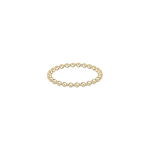 CLASSIC GRATEFUL PATTERN 5MM BEAD BRACELET - MIXED METAL