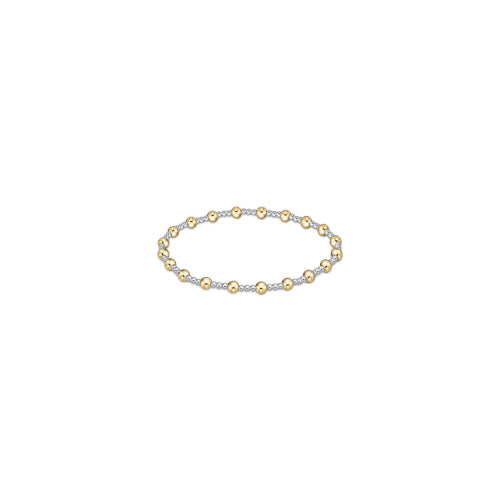 CLASSIC SINCERITY PATTERN 4MM BEAD BRACELET - MIXED METAL