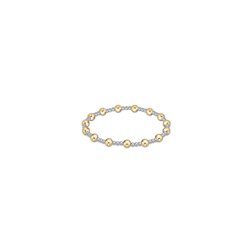 CLASSIC SINCERITY PATTERN 5MM BEAD BRACELET - MIXED METAL