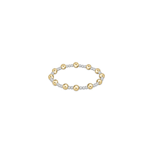 CLASSIC SINCERITY PATTERN 6MM BEAD BRACELET - MIXED METAL