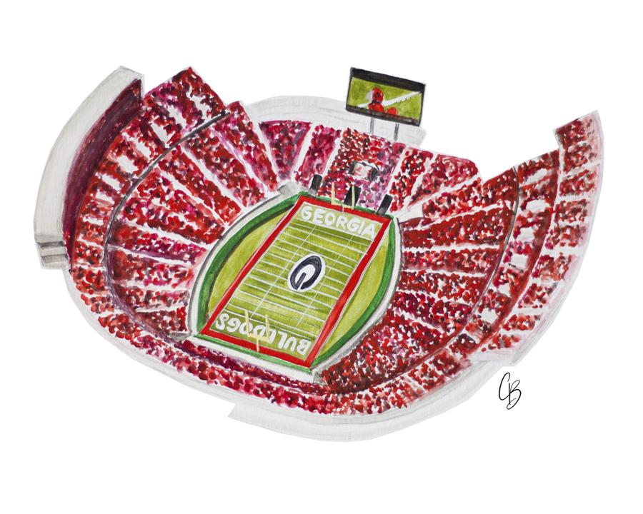 STADIUM UGA PRINT, 8X10