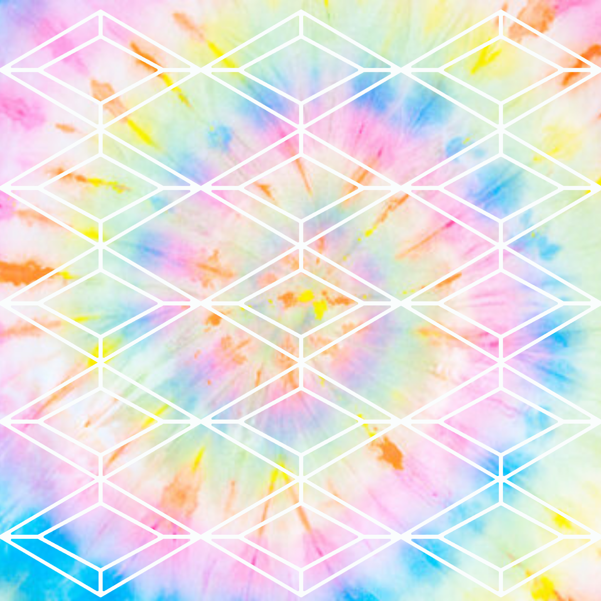 tie dye background with adpi diamonds all over page