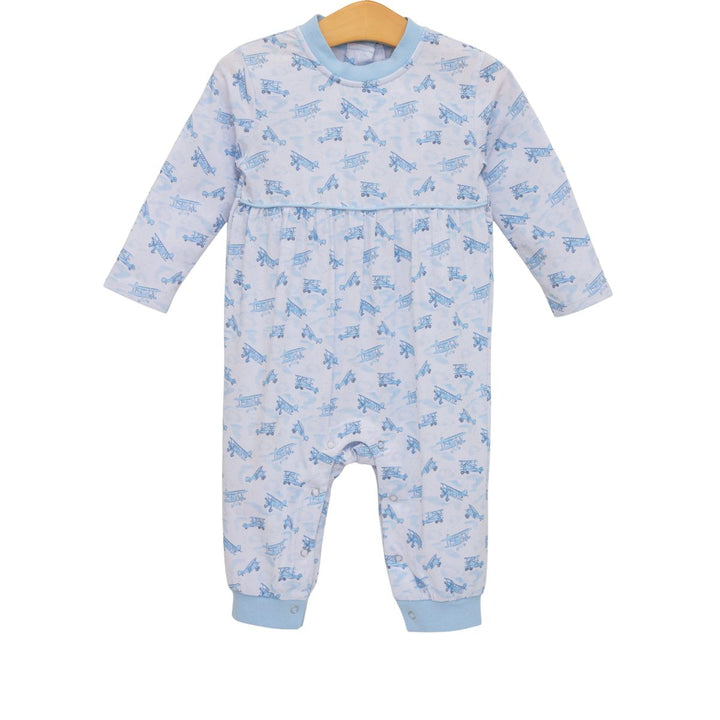 UP UP & AWAY BLUE PLANES ROMPER