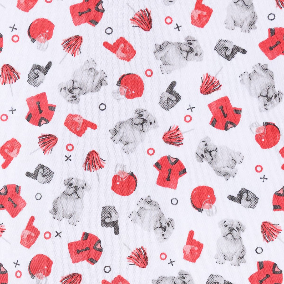 bulldog, red jersey print