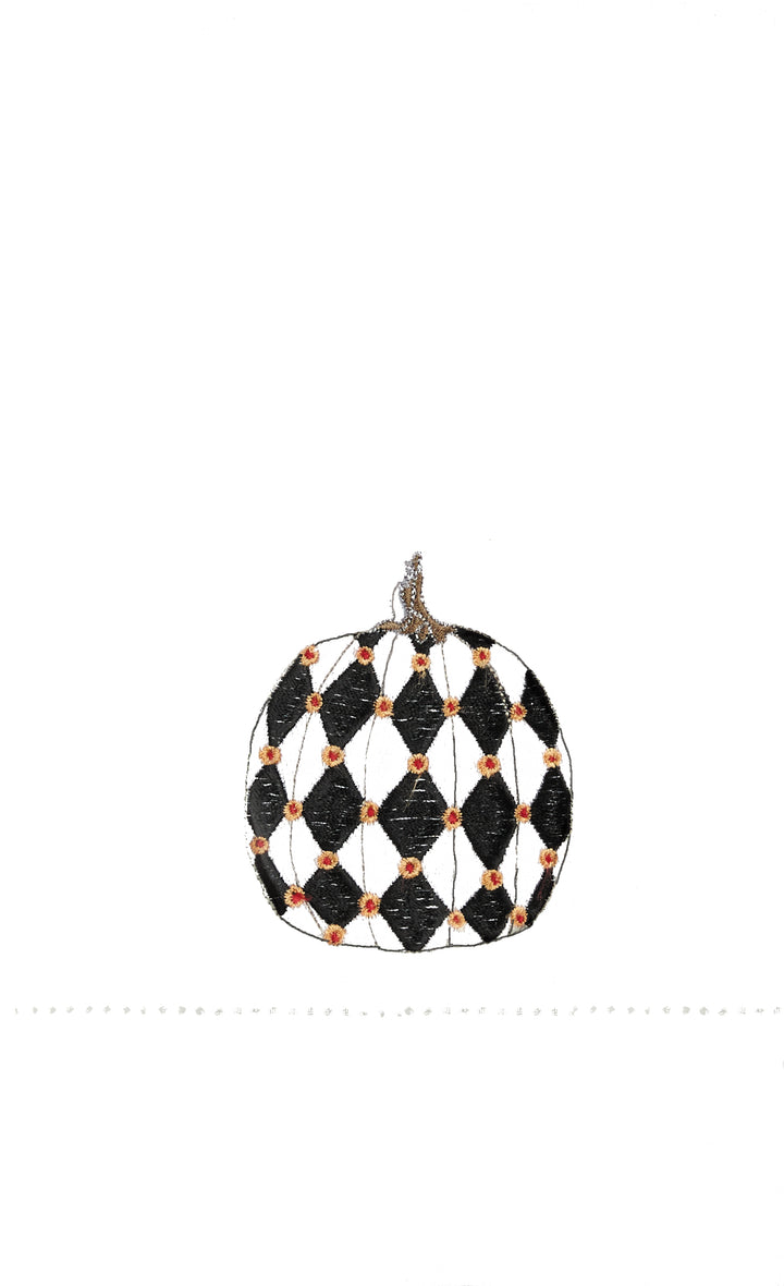 WHIMSY PUMPKIN EMBROIDERED GUEST TOWEL
