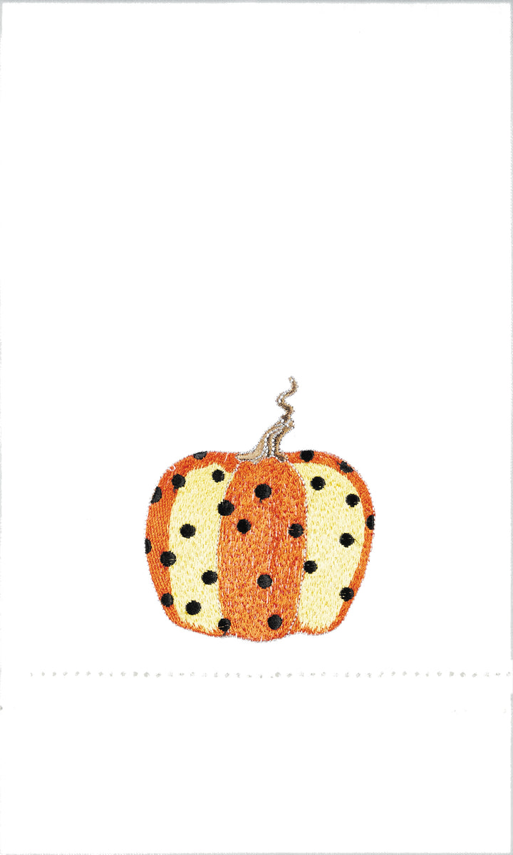 WHIMSY PUMPKIN EMBROIDERED GUEST TOWEL