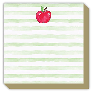 RED APPLE WITH GREEN STRIPE MINI LUXE NOTEPAD