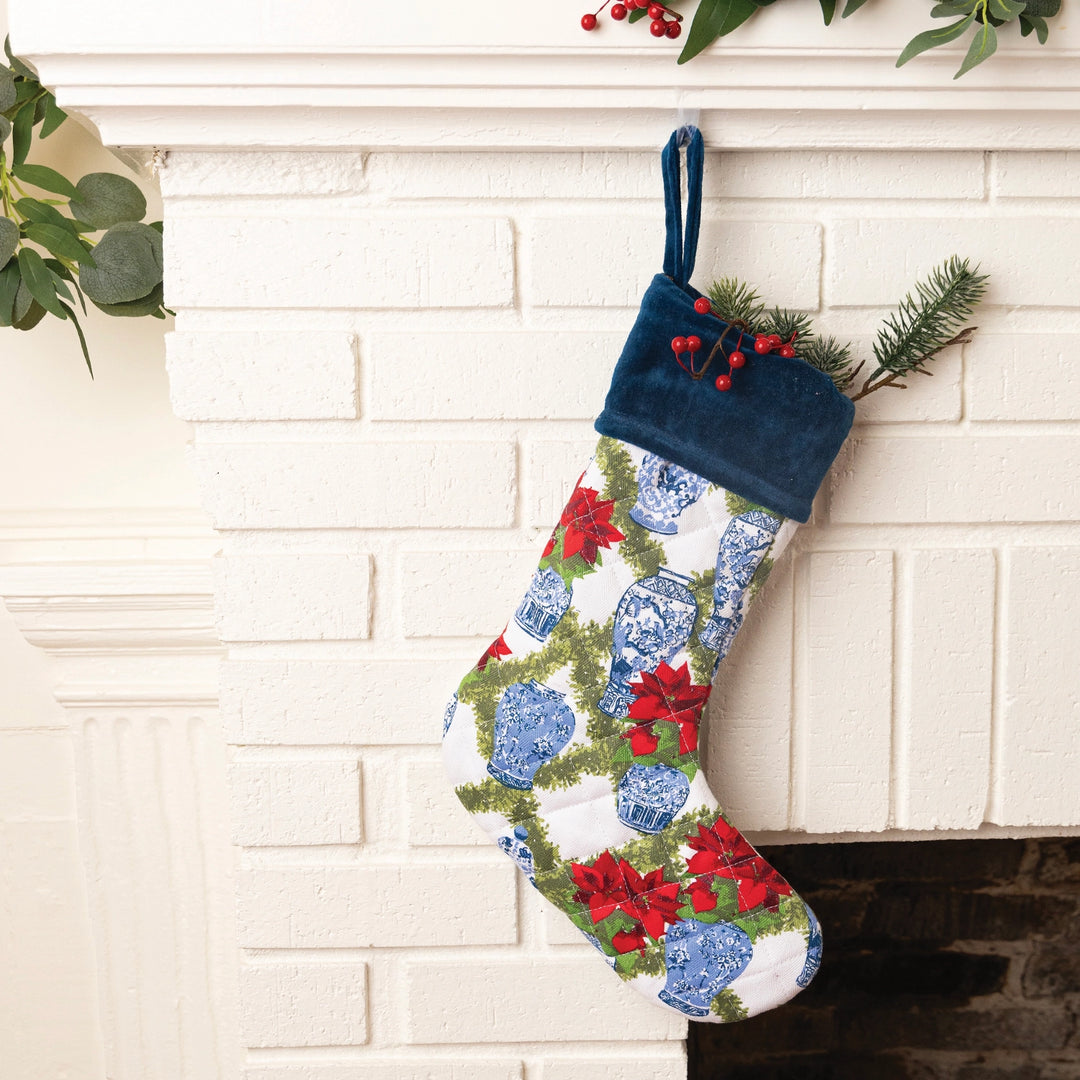 POINSETTIAS QUILTED STOCKING