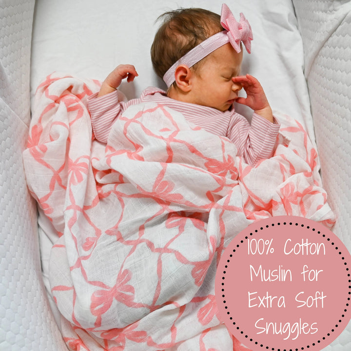 BEAUTIFUL BOWS SWADDLE BLANKET