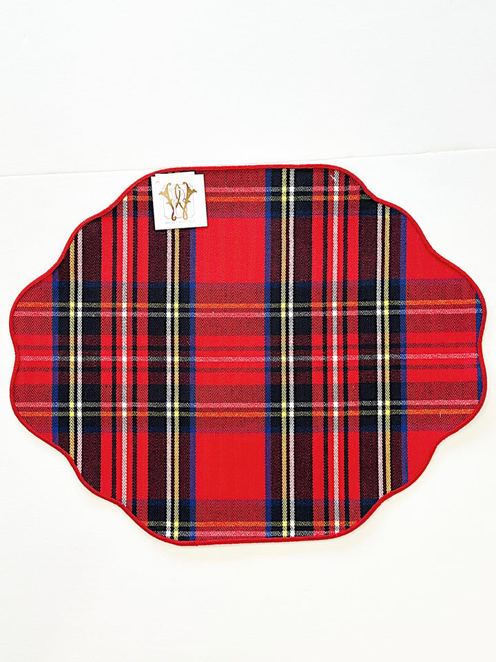 NUTCRACKER TOILE REVERSIBLE SCALLOPED PLACEMAT SET