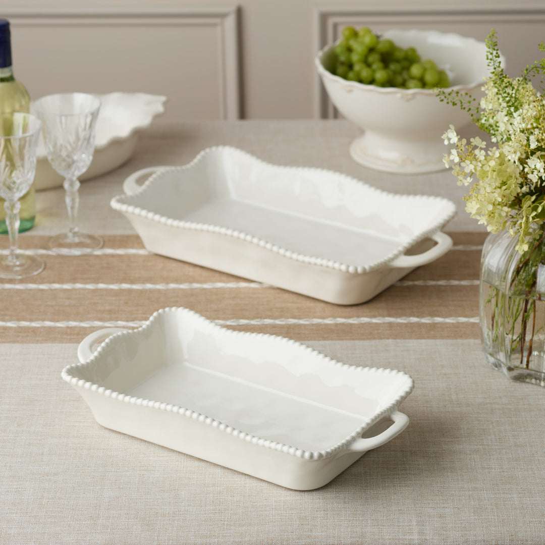 CREAM PERLETTE MEDIUM RECTANGULAR BAKER