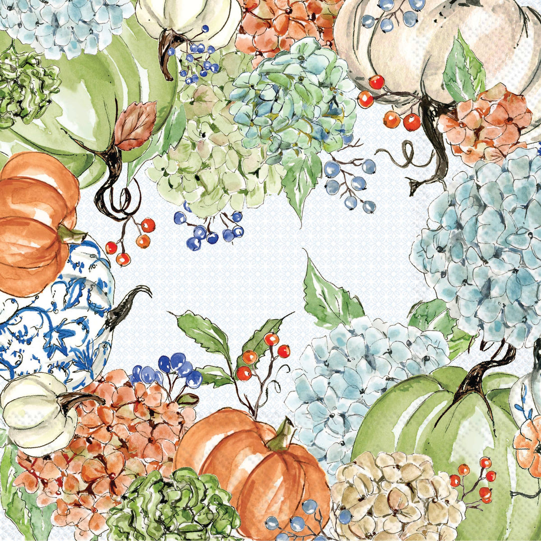 FALL HYDRANGEA ALLOVER COCKTAIL NAPKINS