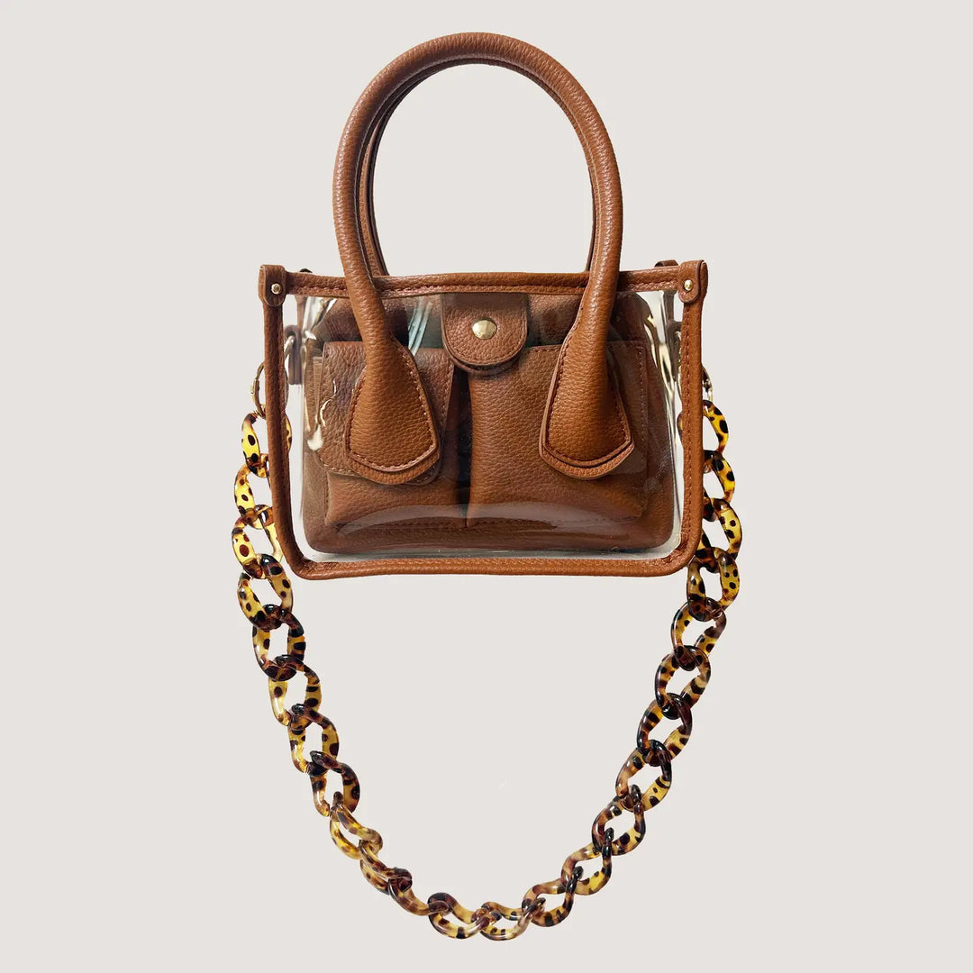 THE MOLLY CLEAR CROSSBODY - SADDLE