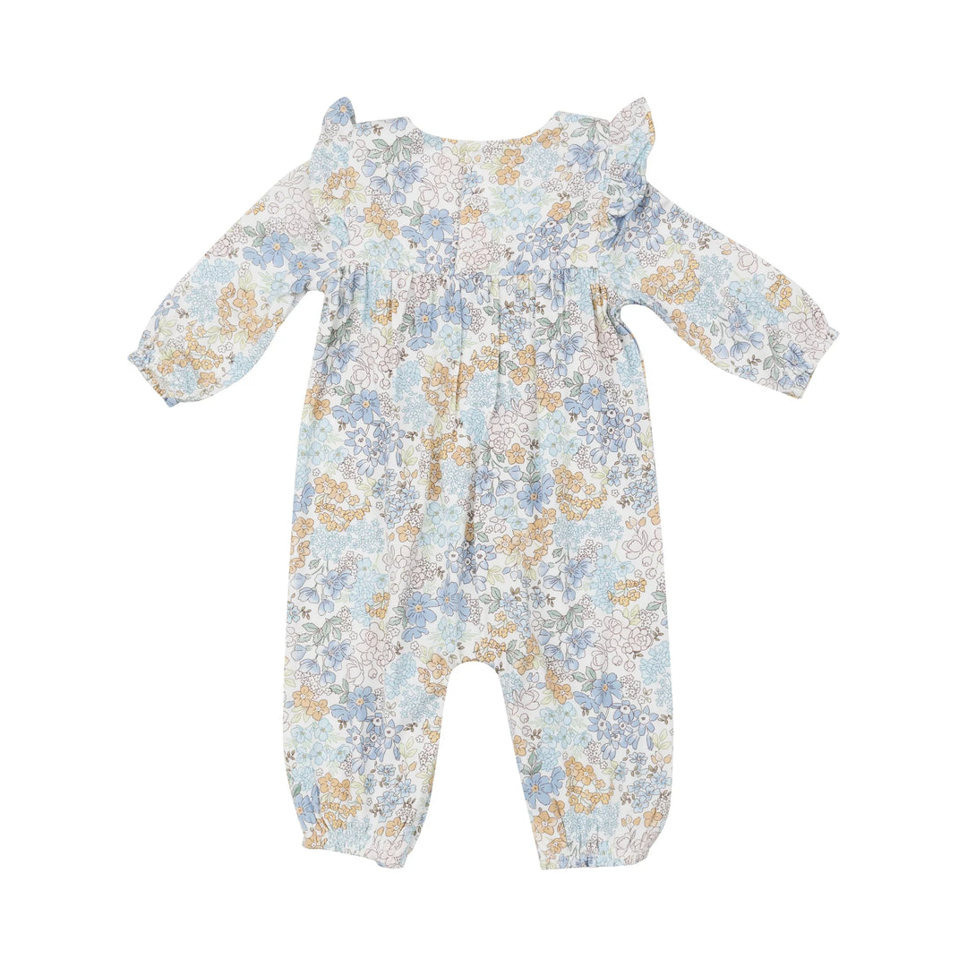 EDITH'S FLORAL RUFFLE SLEEVE ROMPER