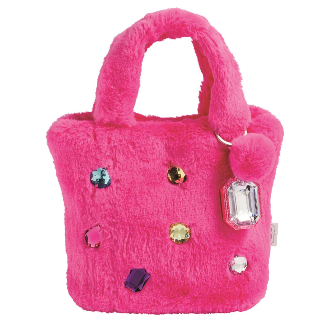 HOT PINK GLITZY PURSES WITH LIP GLOSS KEYCHAIN
