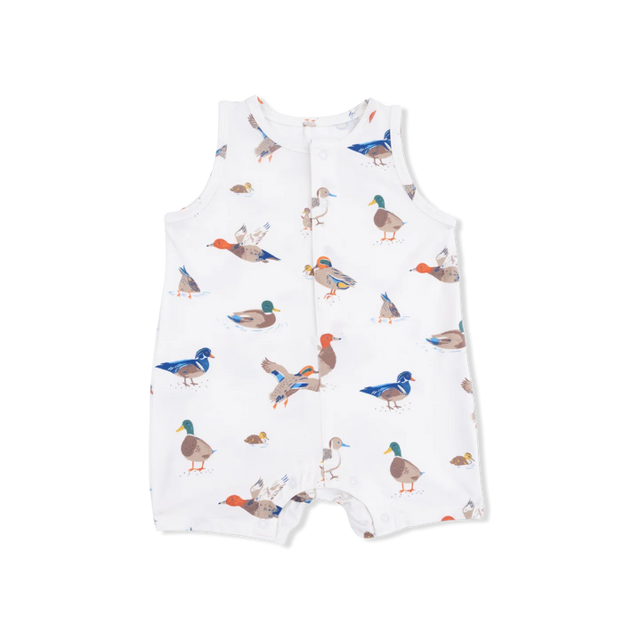HUNTING DUCKS SLEEVELESS SHORTIE ROMPER
