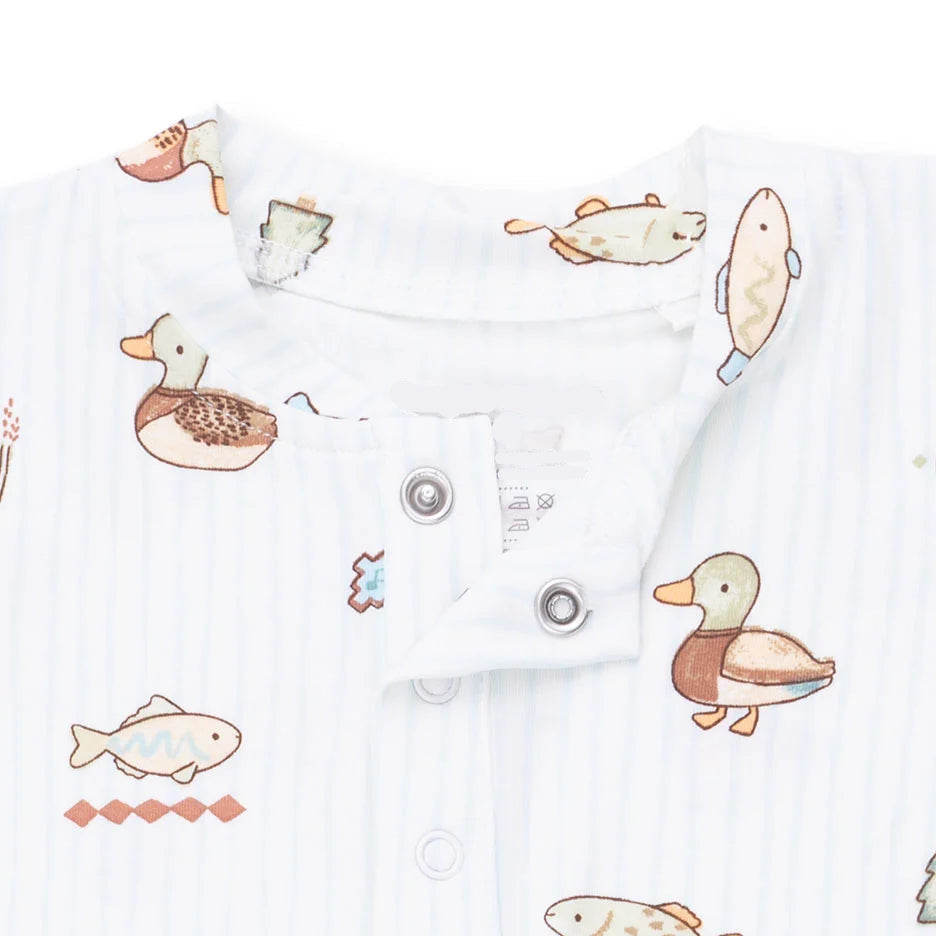 Angel Dear Lake Cuties Uni Romper additional styling view of the baby romper with the lake cuties uni design