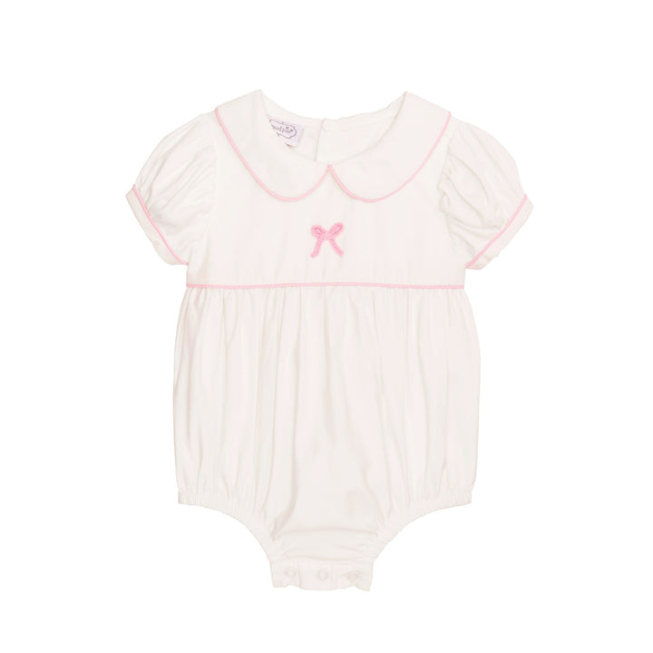 PINK CROCHET BOW WHITE BUBBLE