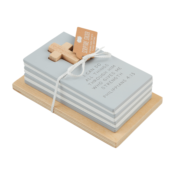 SCRIPTURE STACK WOODEN SET WITH WOODEN CROSS