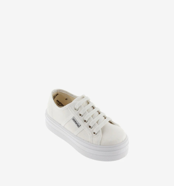 VICTORIA: BLANCO PLATFORM SNEAKERS