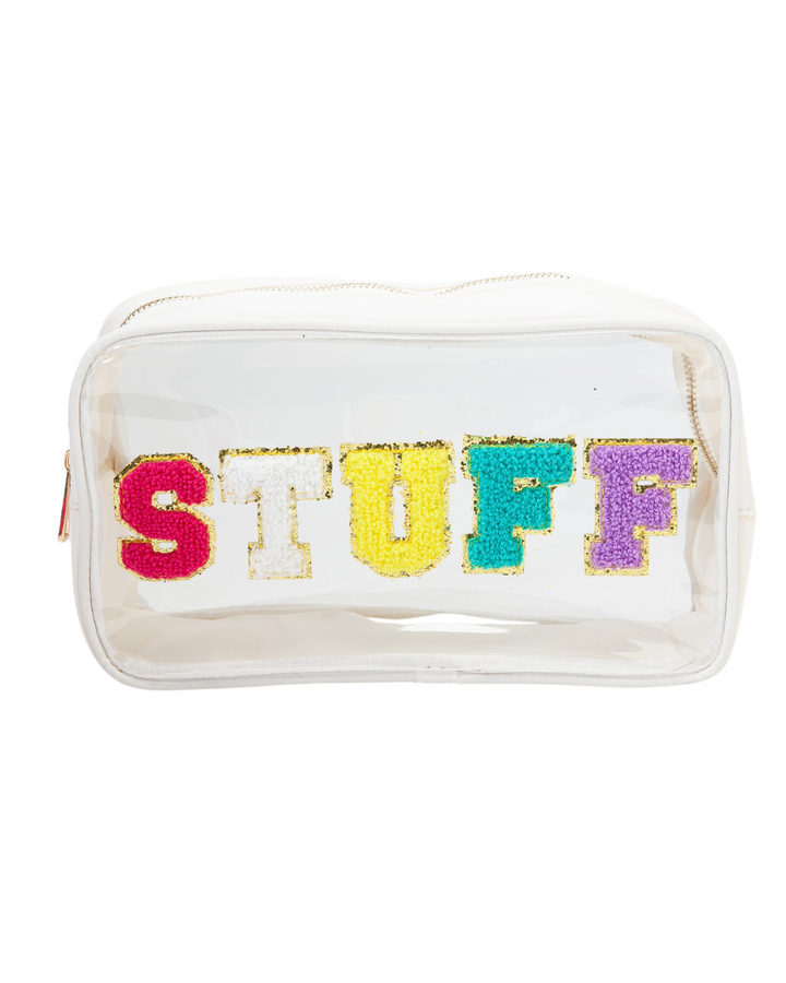 LARGE CLEAR STUFF TRAVEL MAKEUP POUCH