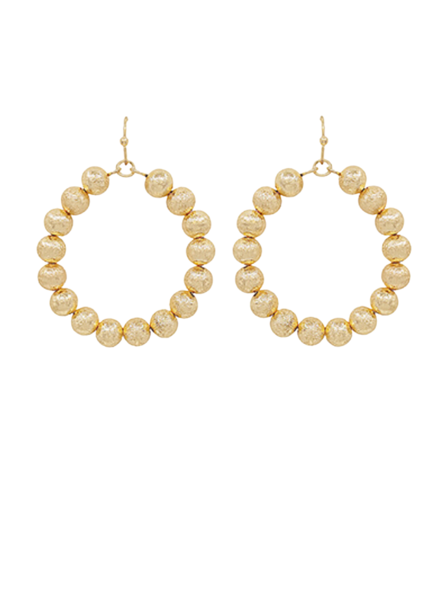 GOLD BALL ROUND EARRINGS
