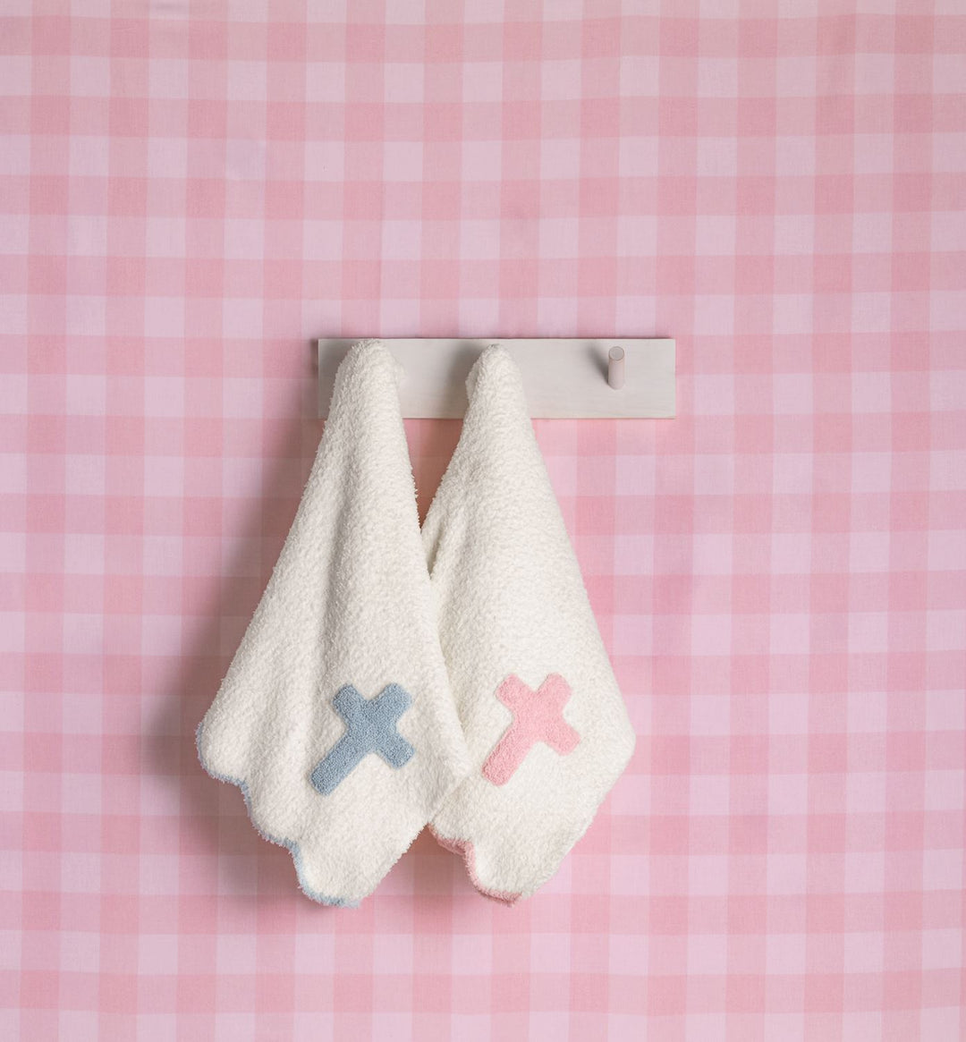 PINK CROSS CHENILLE BLANKET