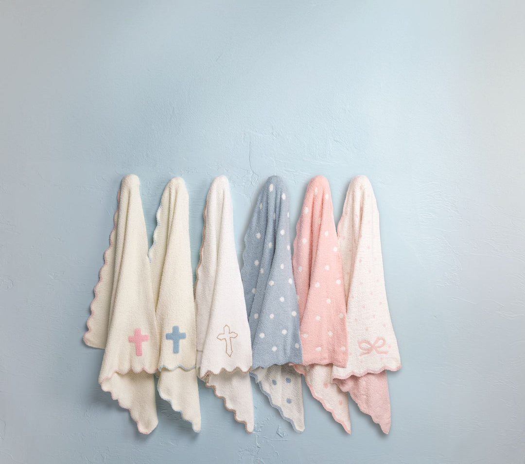 PINK CROSS CHENILLE BLANKET