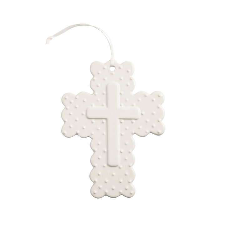WHITE DOTTED LAYERD CERAMIC CROSS