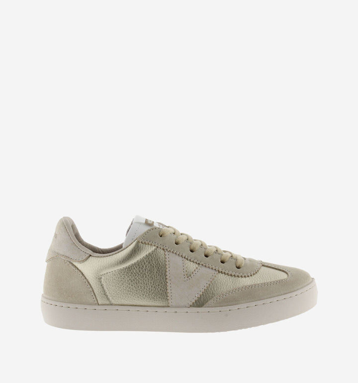 VICTORIA: PLATINO GOLD LEATHER SNEAKERS