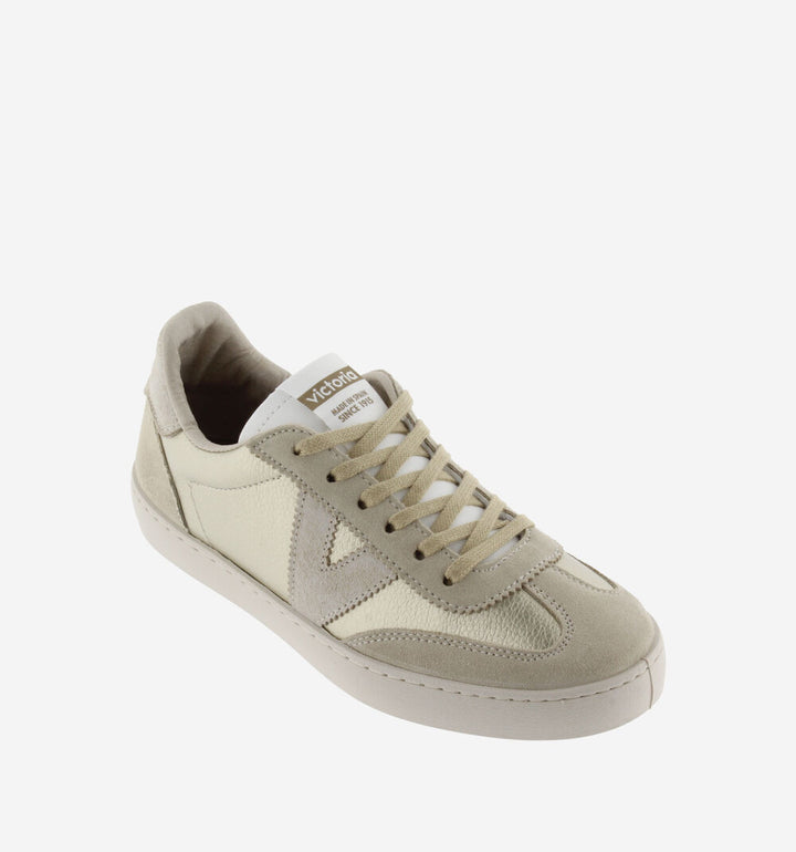 VICTORIA: PLATINO GOLD LEATHER SNEAKERS