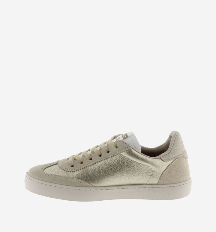 VICTORIA: PLATINO GOLD LEATHER SNEAKERS