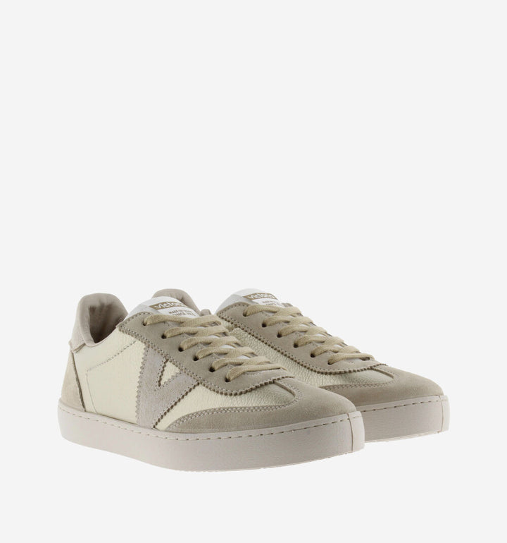 VICTORIA: PLATINO GOLD LEATHER SNEAKERS