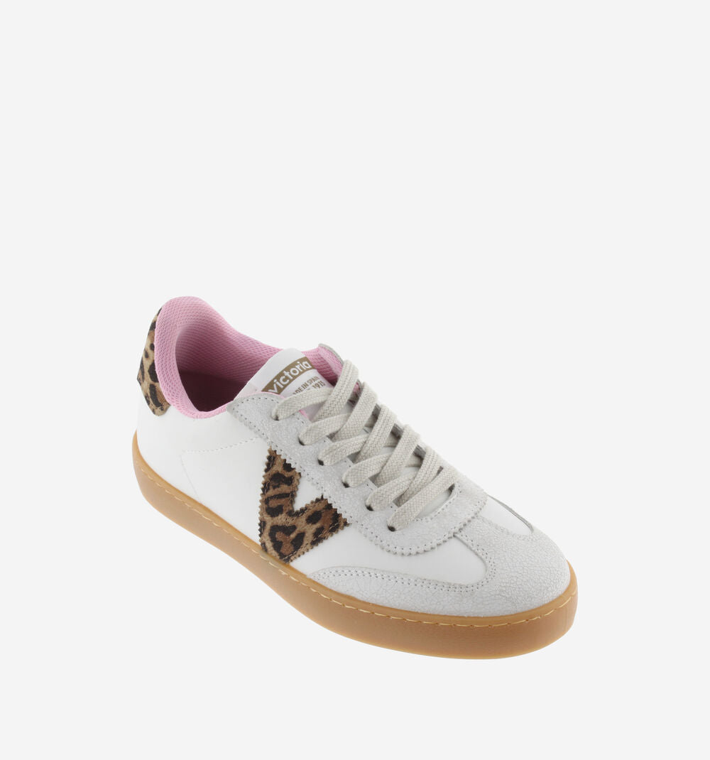 VICTORIA: HEILO LEOPARD & FUCHSIA LEATHER SNEAKERS