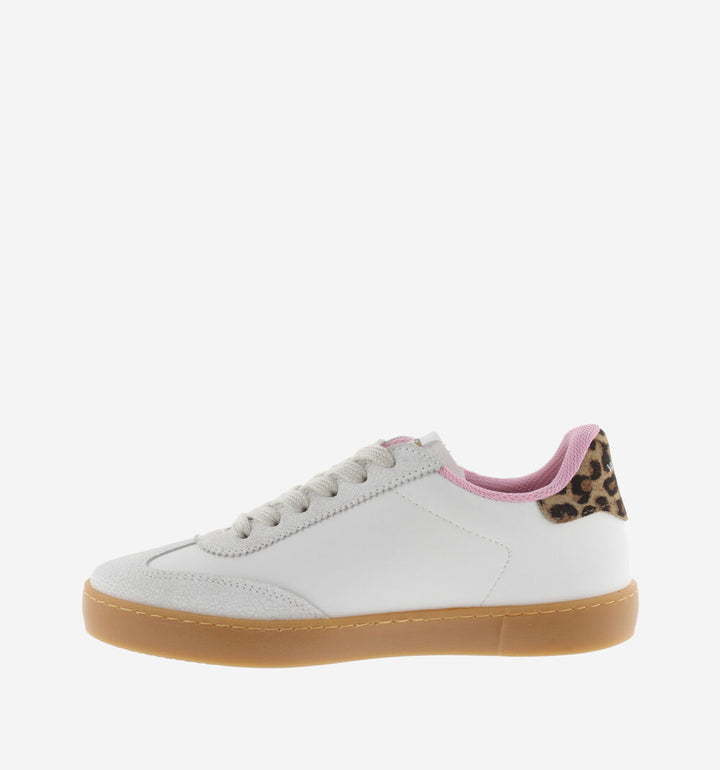 VICTORIA: HEILO LEOPARD & FUCHSIA LEATHER SNEAKERS