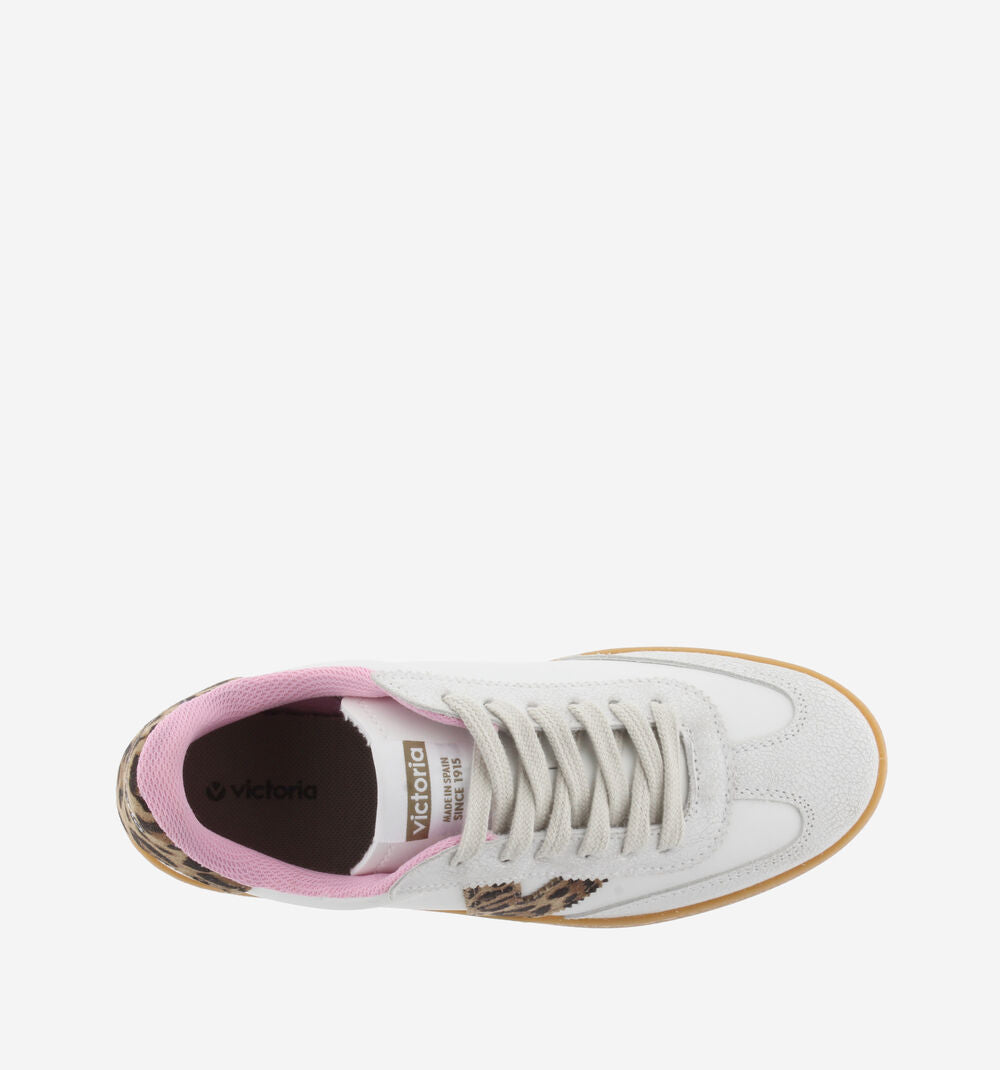 VICTORIA: HEILO LEOPARD & FUCHSIA LEATHER SNEAKERS