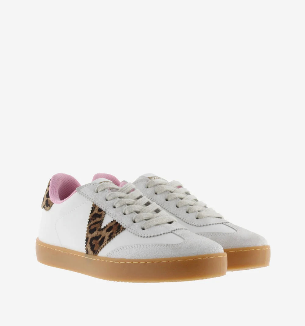 VICTORIA: HEILO LEOPARD & FUCHSIA LEATHER SNEAKERS