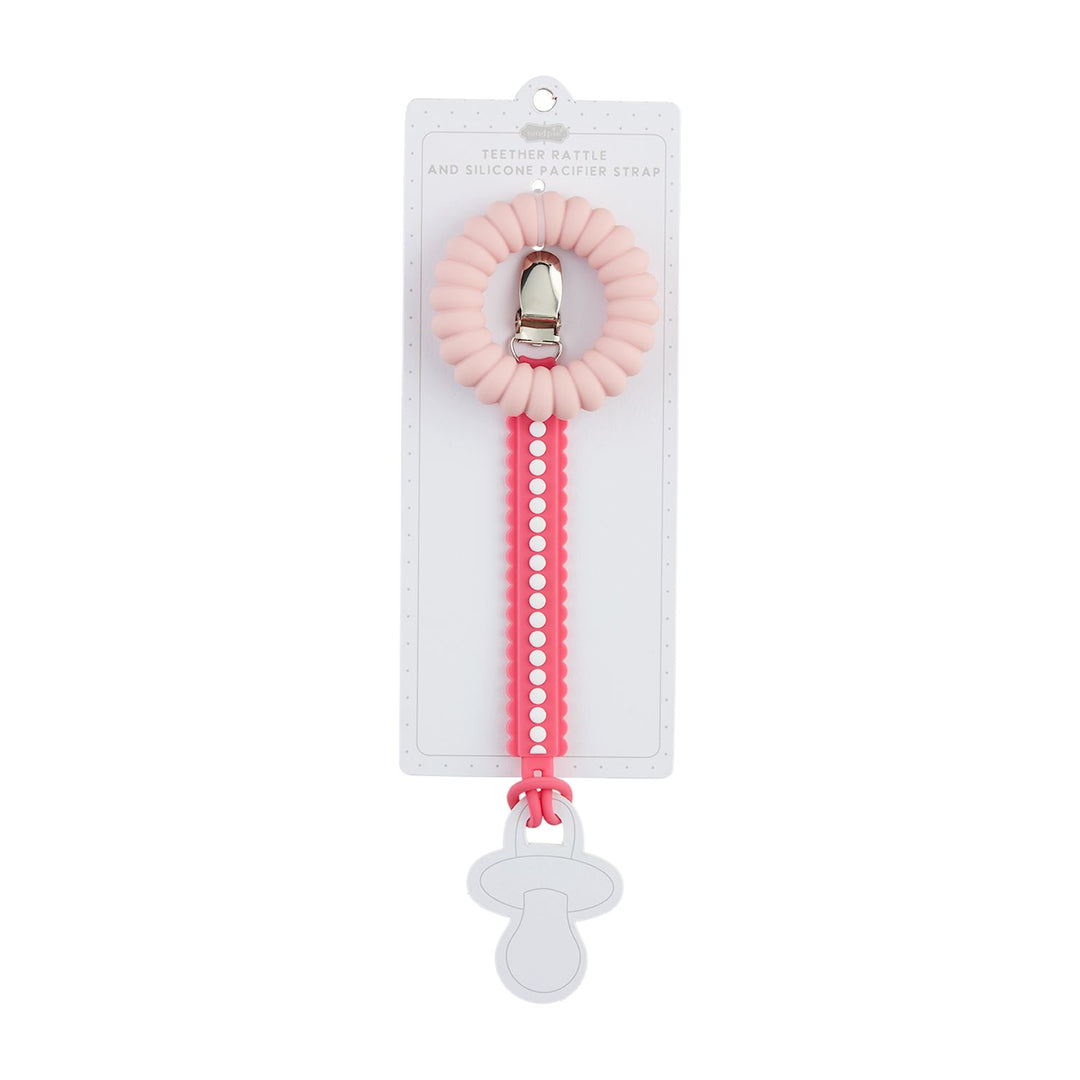 PINK PACY STRAP & RATTLE TEETHER SET