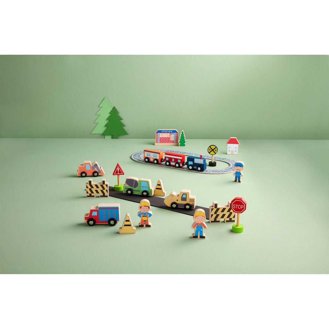 CONSTRUCTION WOOD TOY SET