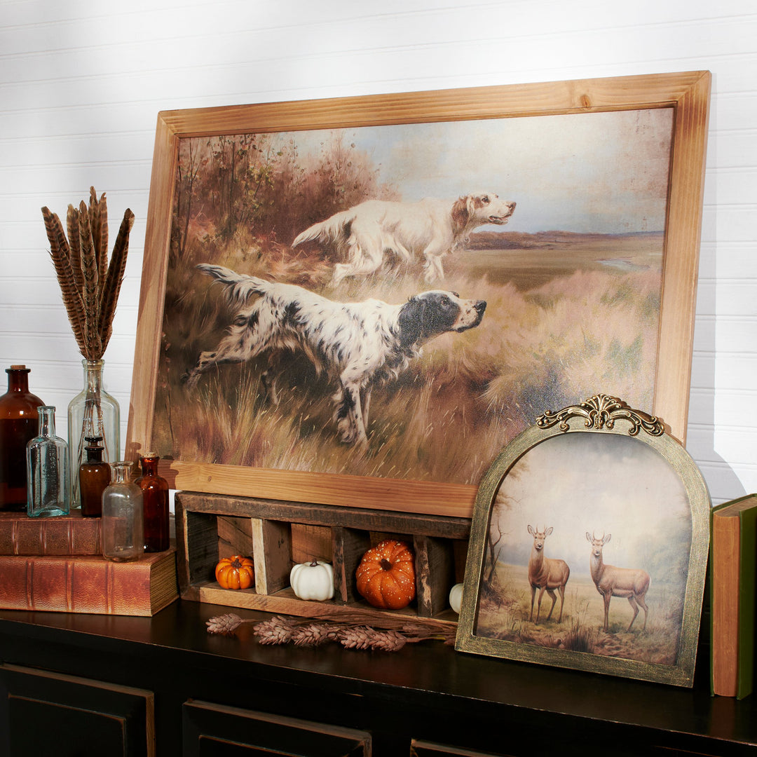 HUNTING DOGS FRAMED WALL ART