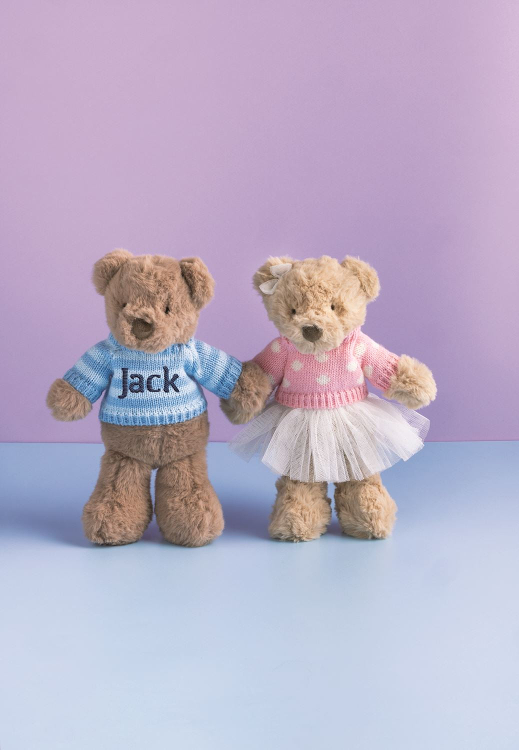 Polka Dot Monogram Pink Baby Bear Plush Pal
