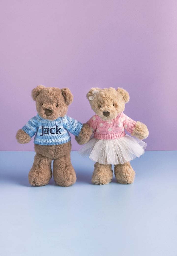 Polka Dot Monogram Pink Baby Bear Plush Pal