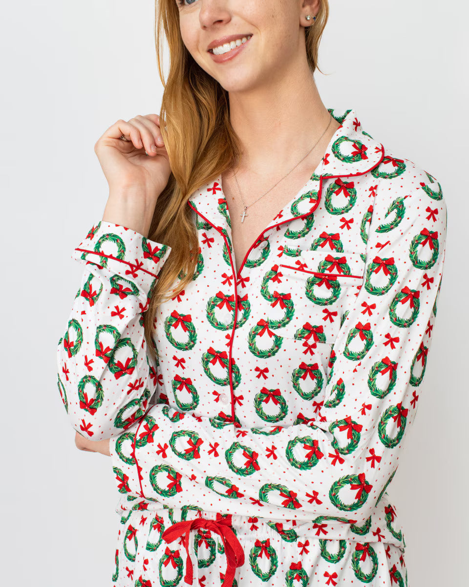 CLARA WREATH LONG PAJAMA SET