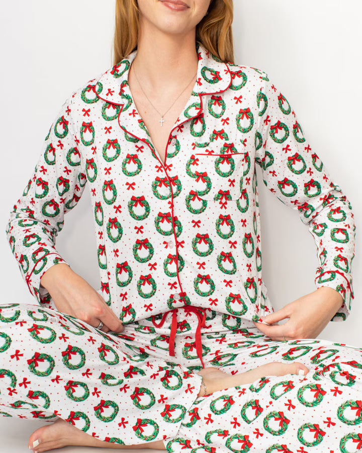 CLARA WREATH LONG PAJAMA SET