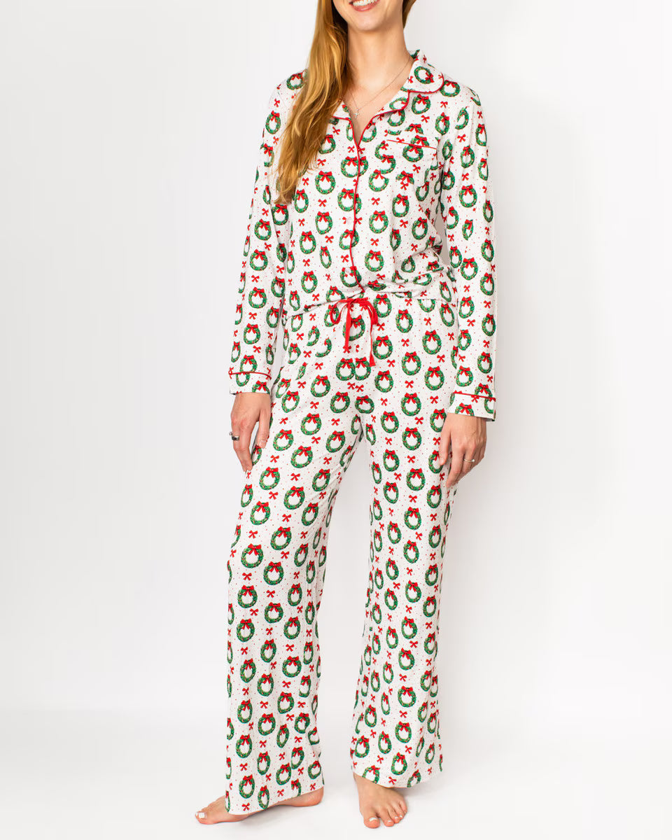 CLARA WREATH LONG PAJAMA SET