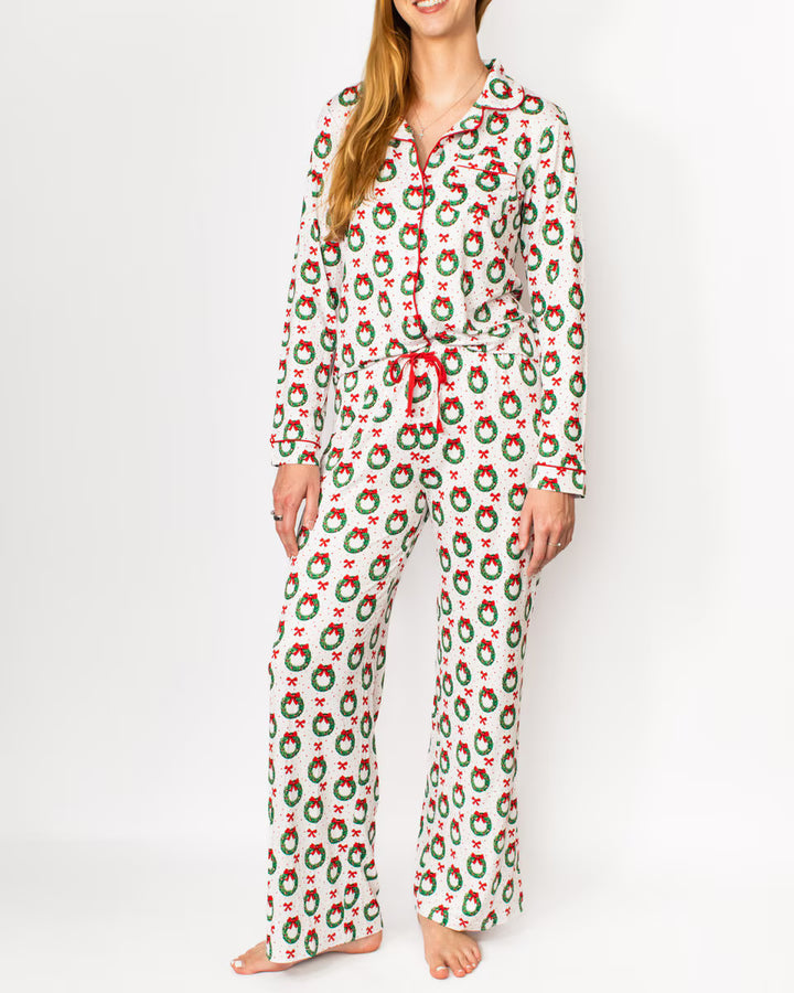 CLARA WREATH LONG PAJAMA SET