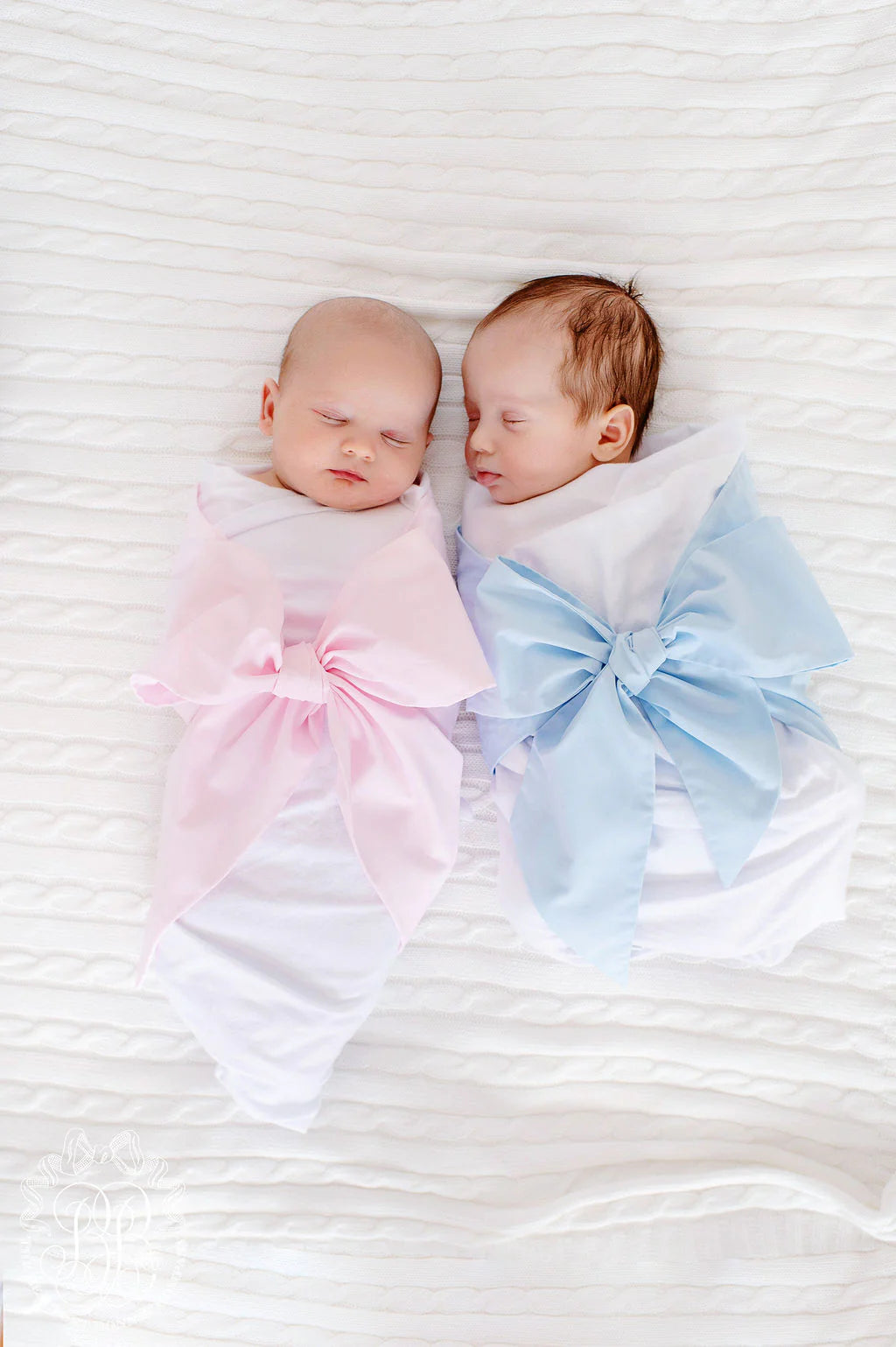 BUCKHEAD BLUE BOW SWADDLE