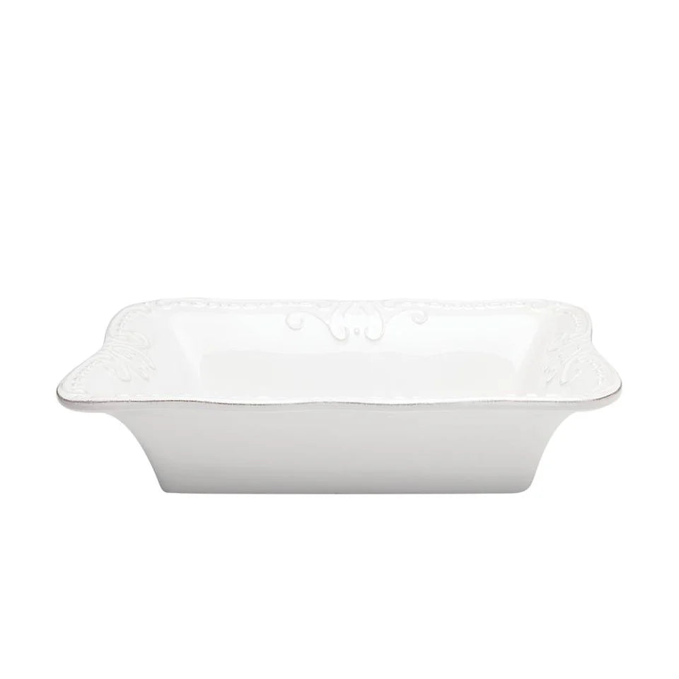 White ceramic serving dish on a white background
