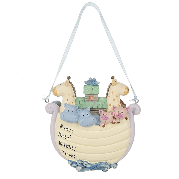 COLORFUL NOAH'S ARK BABY'S FIRST CHRISTMAS ORNAMENT